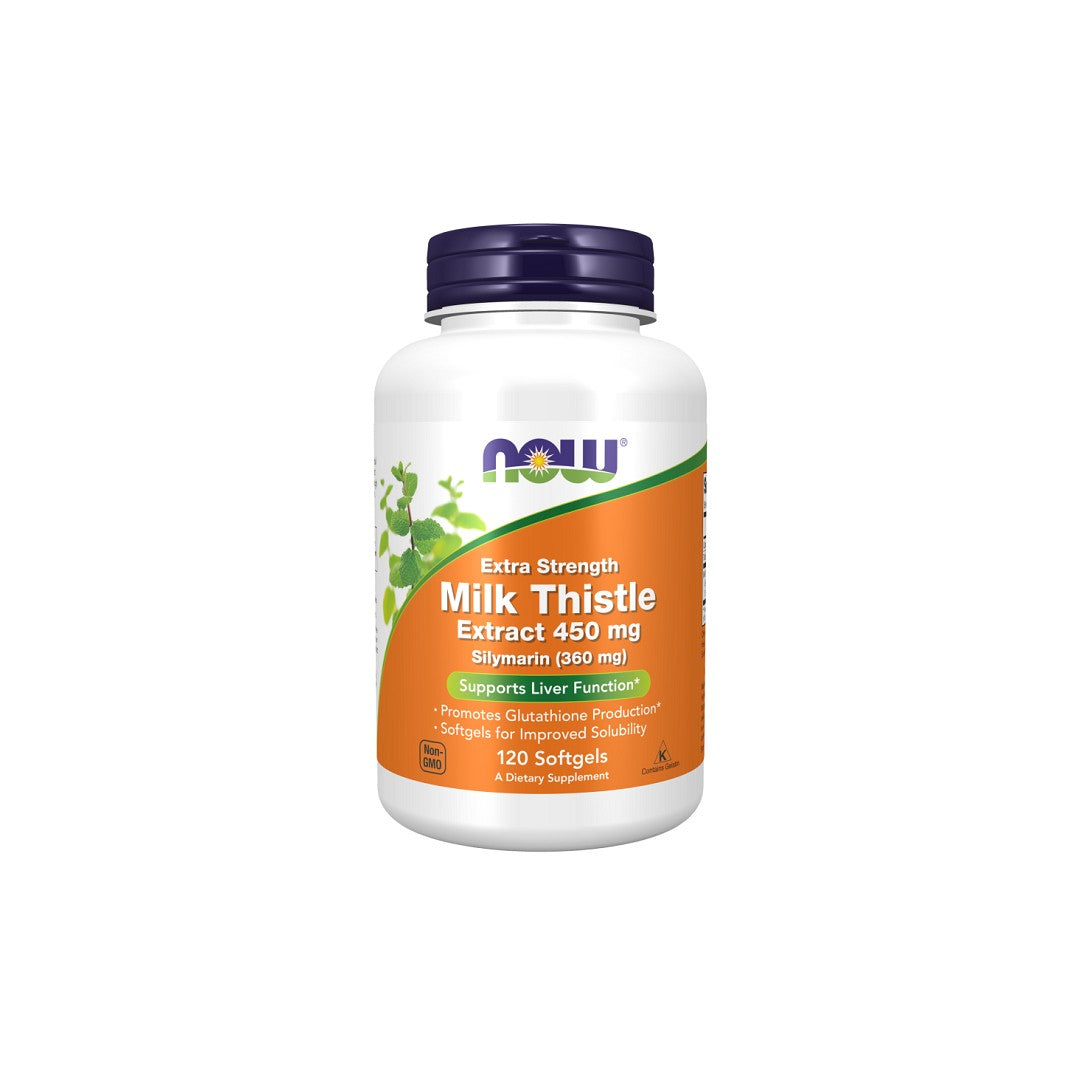Mariendistel 450 mg Extra Stärke 120 Weichkapseln Now Foods